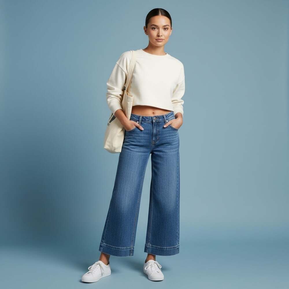 Everlane The Wide Leg Jean 24 Light Blue Wash High Rise Y2K 90s Denim